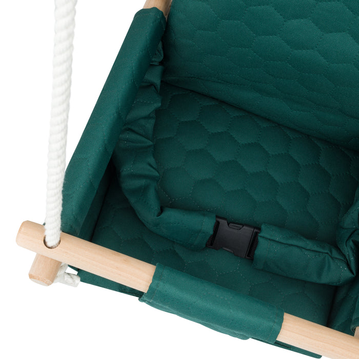 Baby twins swing - Waterproof and Secure Dark Green Double Seat