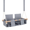 Baby twins swing - Waterproof and Secure Grey Double Seat