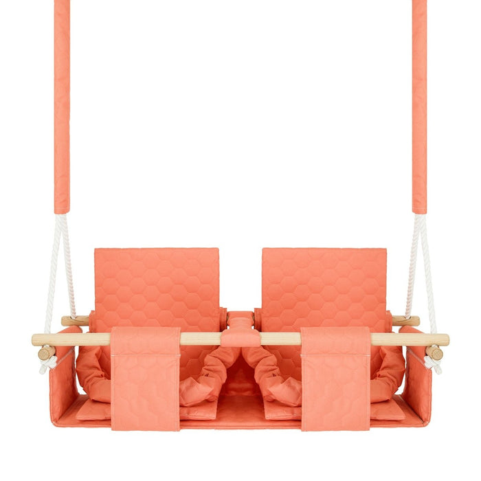 Baby twins swing - Waterproof and Secure Orange Double Seat
