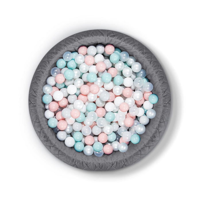 Dark Grey Ball Pit with 300 Pastel Balls – Safe & Stylish Sensory Play for Babies & Toddlers