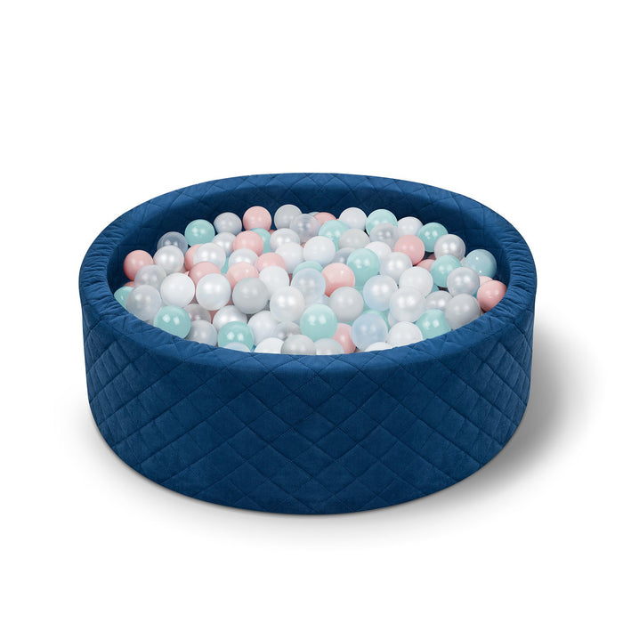 Dark Blue Ball Pit with 300 Pastel Balls – Safe & Stylish Sensory Play for Babies & Toddlers
