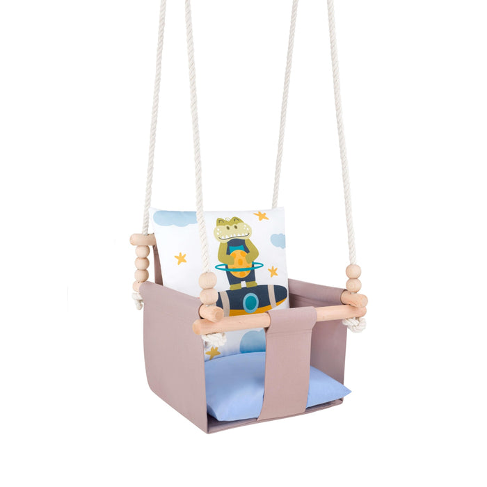 Safari Collection Crocodile Indoor Baby Swing - Handcrafted Developmental Swing