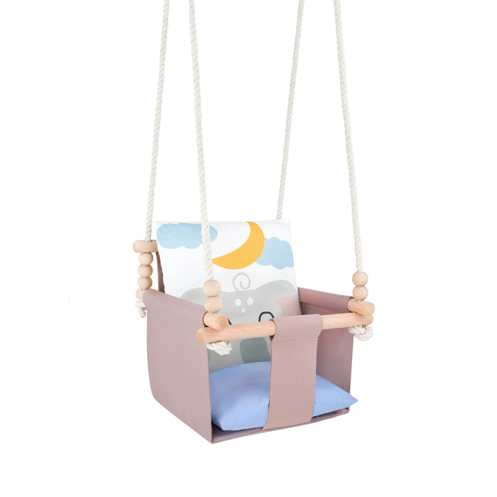 Safari Collection Elephant Indoor Baby Swing - Handcrafted Developmental Swing