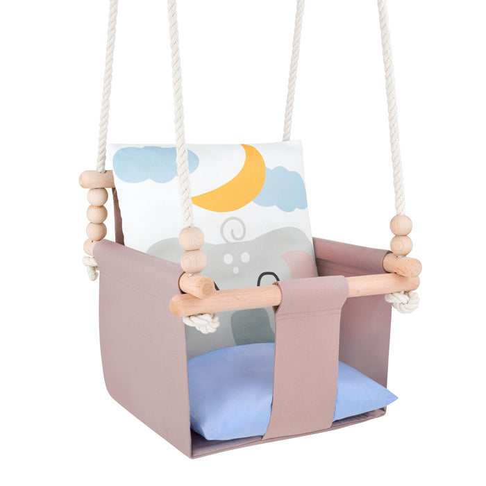Safari Collection Elephant Indoor Baby Swing - Handcrafted Developmental Swing