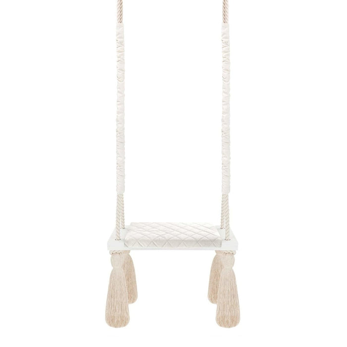 Wooden Board Velvet Indoor Swing - Beige