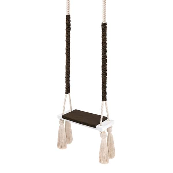 Wooden Board Velvet Indoor Swing - Brown