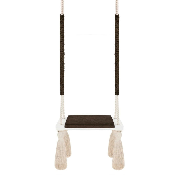 Wooden Board Velvet Indoor Swing - Brown