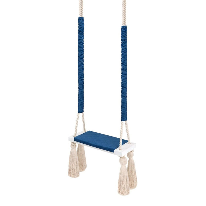 Wooden Board Velvet Indoor Swing - Dark blue