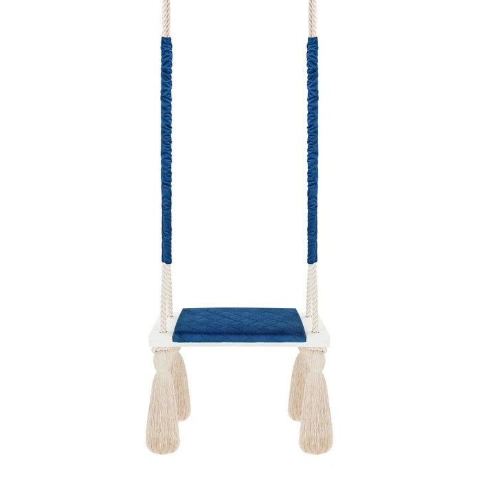 Wooden Board Velvet Indoor Swing - Dark blue