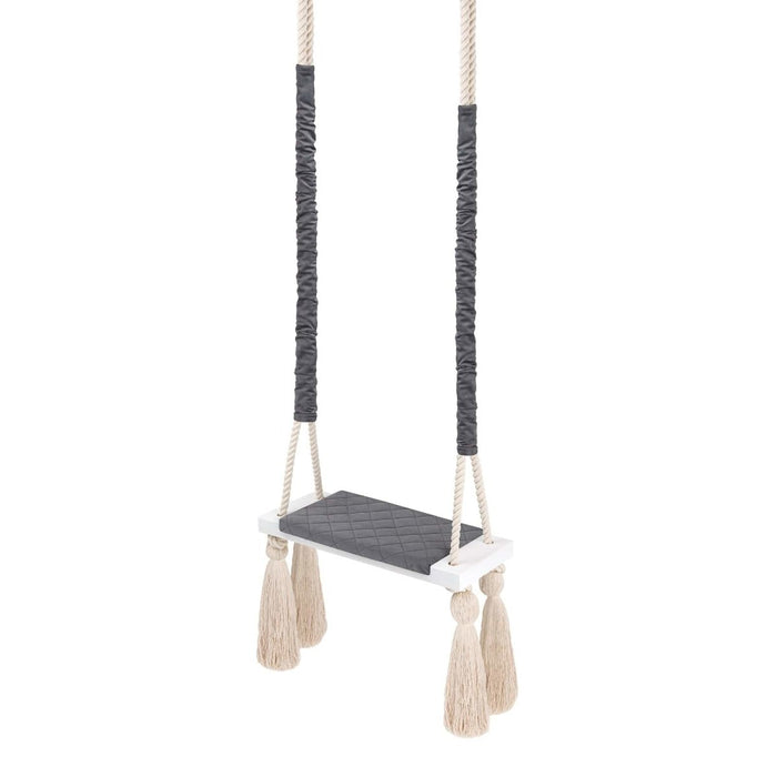 Wooden Board Velvet Indoor Swing - Dark grey