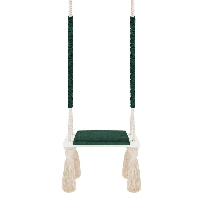 Wooden Board Velvet Indoor Swing - Green