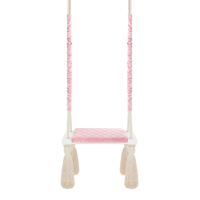 Wooden Board Velvet Indoor Swing - Pink