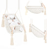Baby Hammock Beige, in velvet, three views with and without the cotton insert