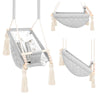 Baby Hammock Light Grey, in velvet, three views with and without the cotton insert