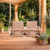 Baby twins swing - Waterproof and Secure Beige Double Seat, outdoors on a patio
