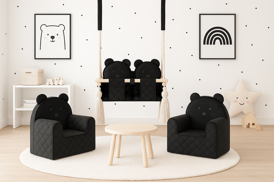 Bear Sofa Chair For Children Black