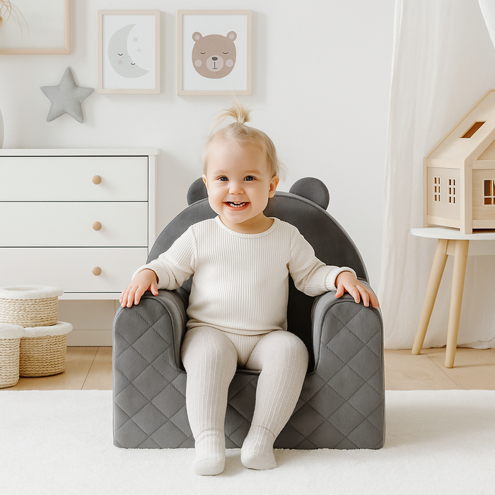 Bear Sofa Chair For Children Dark Grey