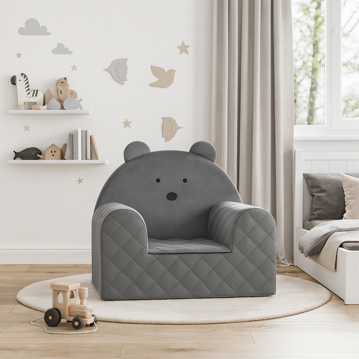 Bear Sofa Chair For Children Dark Grey