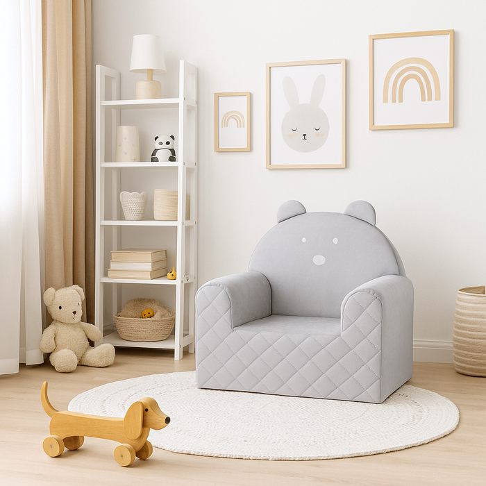 Bear Sofa Chair For Children Light Grey