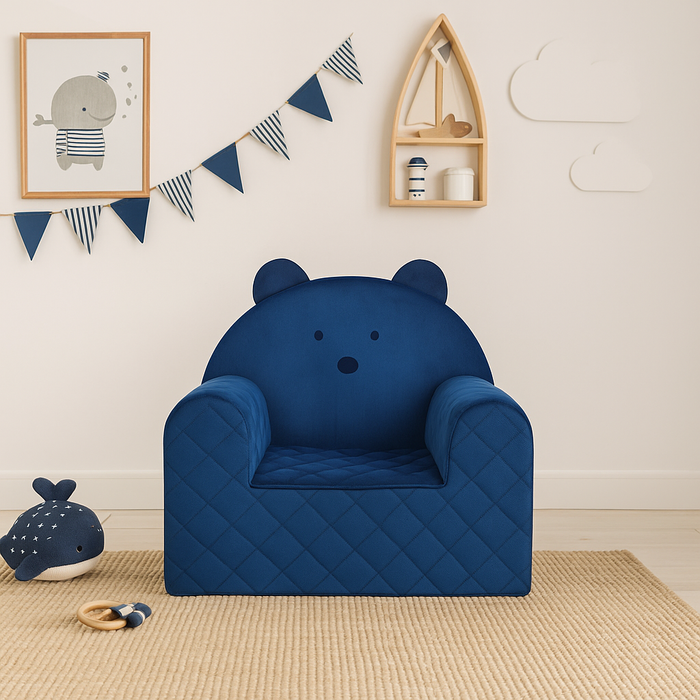 Bear Sofa Chair For Children Dark Blue