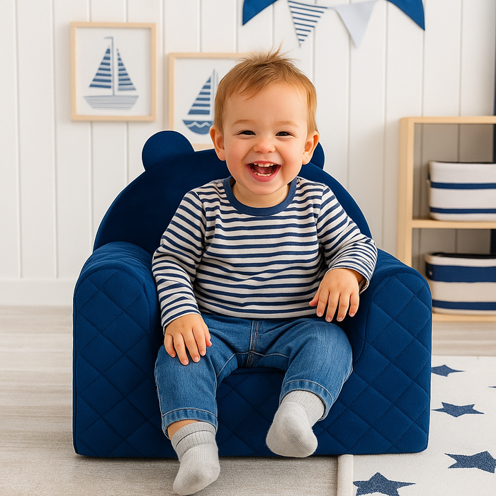 Bear Sofa Chair For Children Dark Blue