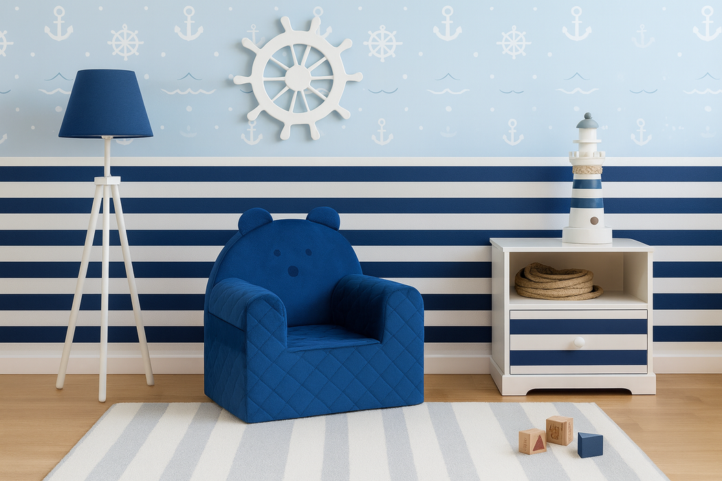 Bear Sofa Chair For Children Dark Blue