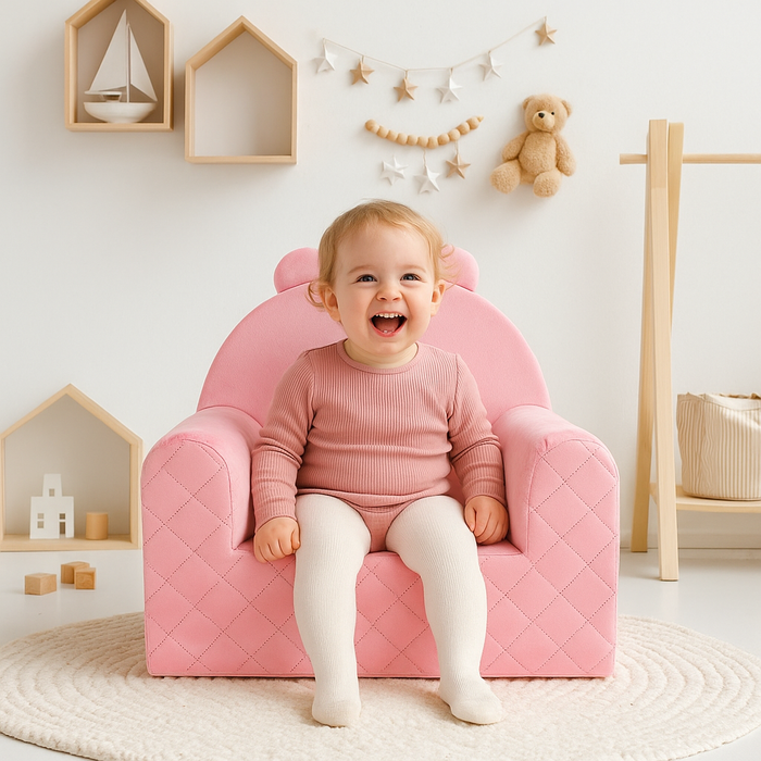 Bear Sofa Chair For Children Pink