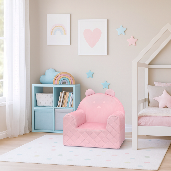 Bear Sofa Chair For Children Pink