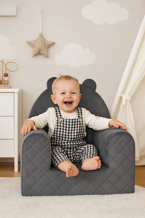 Bear Sofa Chair For Children Dark Grey