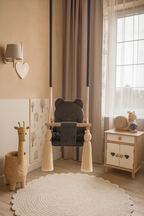 Indoor Swing For Toddler and Baby Childroom Dark Grey