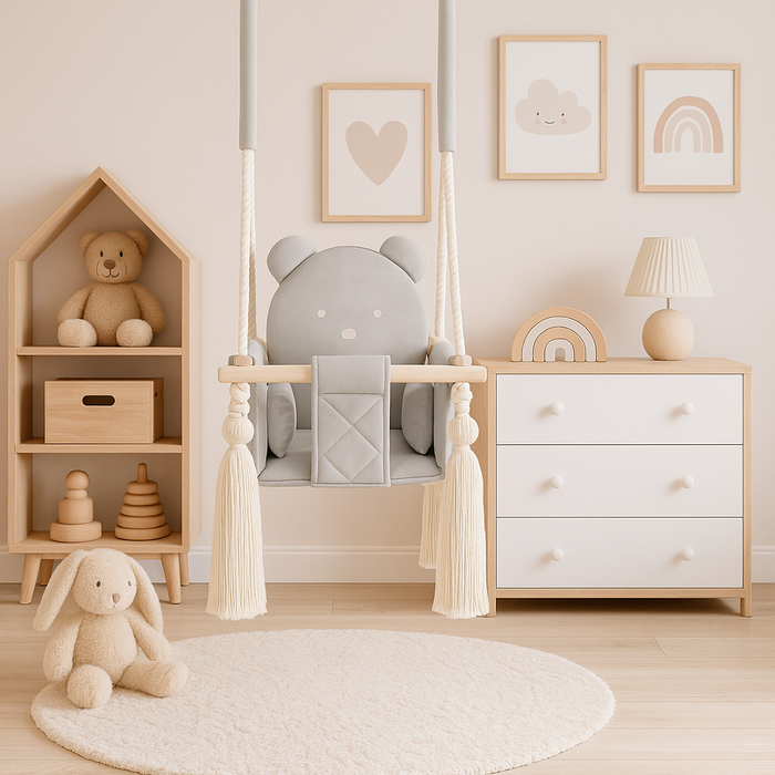Indoor Swing For Toddler and Baby Childroom Light Grey