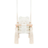 Indoor Swing For Toddler and Baby Beige, full view with bear ears on the backrest