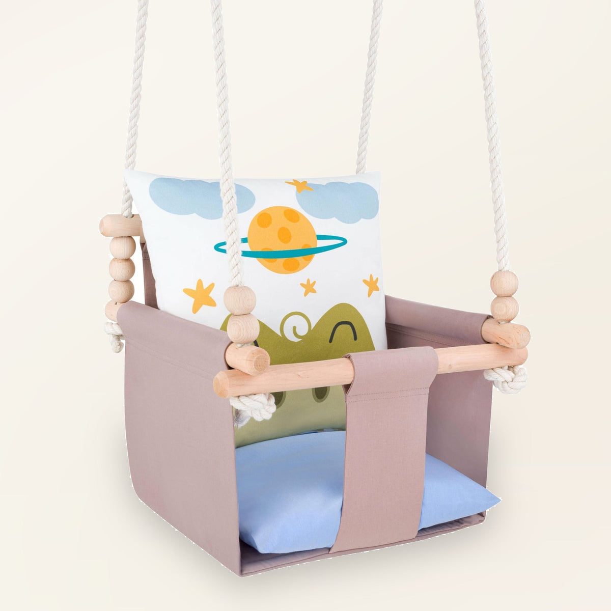 Safari Collection Crocodile Indoor Baby Swing, front view
