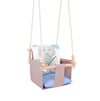 Safari Collection Elephant Indoor Baby Swing, full view with ropes and wooden beads