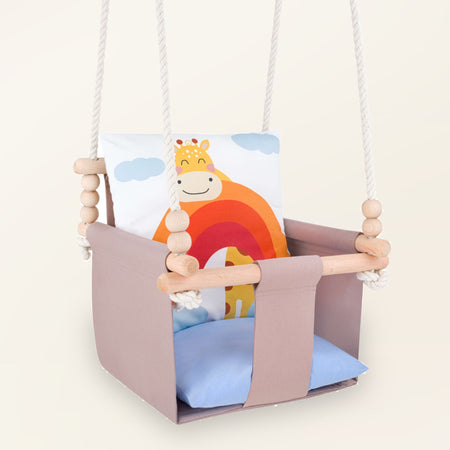 Safari Collection Giraffe Indoor Baby Swing, front view