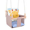 Safari Collection Giraffe Indoor Baby Swing, quilted seat with light blue cushion
