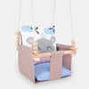 Safari Collection Hippo Indoor Baby Swing, front view on a light background