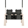 Twins Swing Secure Indoor Dark Grey, full view with two bear-shaped backrests