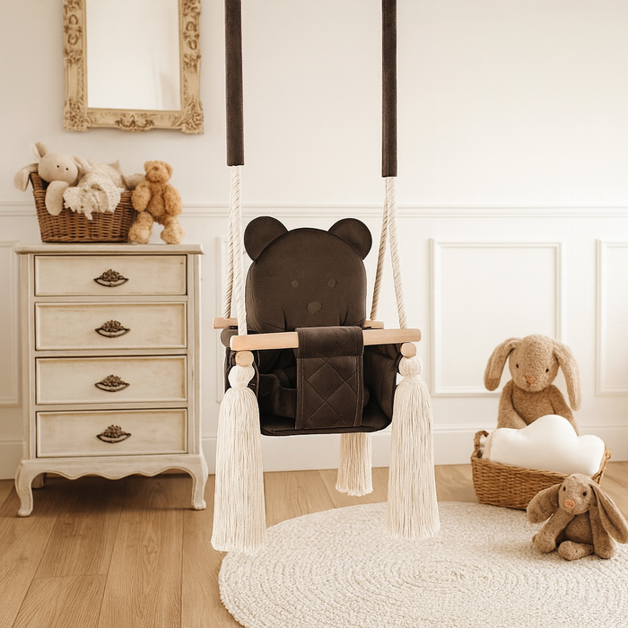 Indoor Swing For Toddler and Baby Childroom Brown