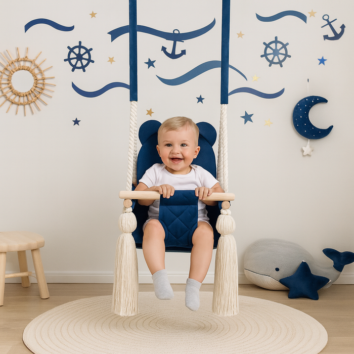 Indoor Swing For Toddler and Baby Childroom Dark Blue