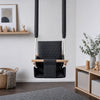 Waterproof secure baby swing Dark Grey, hung indoors in a bright children's room