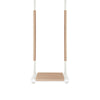 Waterproof Wooden Swing for Home and Garden - Dirt Resistant Beige, front view with wooden board and waterproof cushion
